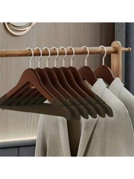 10入組絨布木衣架,防滑無縫家用衣架,復古的衣物架,用於木製衣櫃衣架。