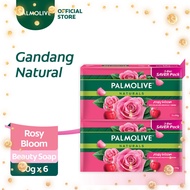 Palmolive Naturals Rosy Bloom Bar Soap - with Rose Petals & Cherries, 80g Value Pack of 6