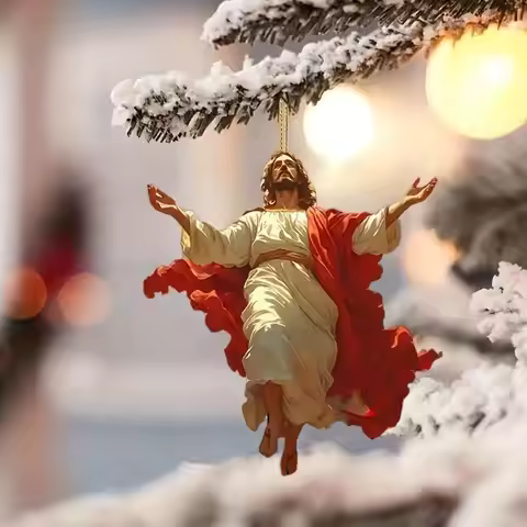 Jesus Car Hanging Ornament Christmas Tree Jesus Pendant Ornament Colored Pendant Home Decorations Ca