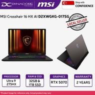 MSI Crosshair 16 HX AI D2XWGKG-017SG Gaming Laptop (Ultra 9 275HX/32GB/1TB SSD/16in QHD+/RTX 5070/WI