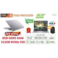 ACER ASPIRE 3 A315-24P Aspire 3 / AMD R5 7520u / 8GB DDR5 RAM / 512GB NVMe SSD / 15.6" FHD IPS / 2-Y