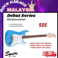 Squier Debut Series Stratocaster Electric Guitar, Laurel FB, California Blue