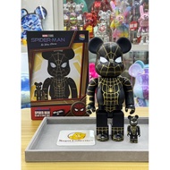 [In Stock] BE@RBRICK x Spider-Man Black & Gold Suit 100%+400% set bearbrick spiderman