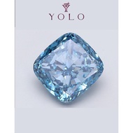 YOLO Lab-grown diamond Cushion 5.03ct Fancy vivid blue--8576935564164
