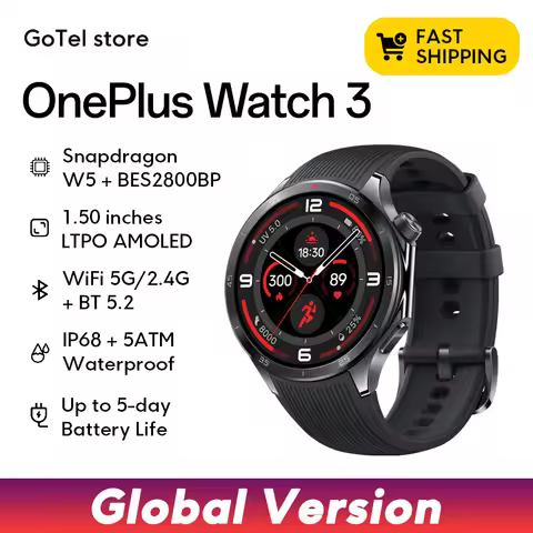 OnePlus Watch 3 46MM Smart Watch 1.50inches Global Version LTPO AMOLED Display Snapdragon W5 Wear OS