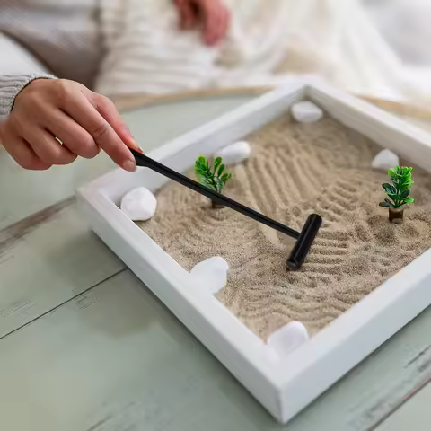 6Pcs Zen Garden Rake Tools Mini Plastic Rakes for Creating Patterns in Sand Boxes Waves Flowers Circ