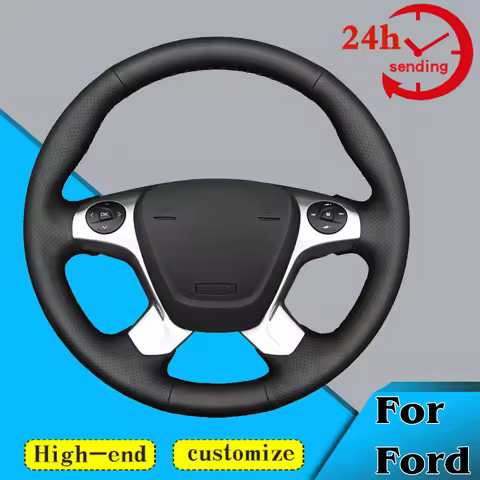 Custom Car Steering Wheel Braid Cover Non-slip 100% Fit For Ford Transit Connect Tourneo Custom Gran