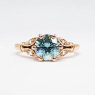 Classic Fashion 1ct 2ct 3ct 4ct Moissanite Ring 925 Silver Light Blue Moissanite Diamond Engagement 