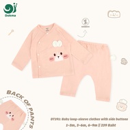 Dokma (4.5-8.8kg) Children's Long-Sleeved Shirt Set Bamboo Fabric DT191 Baby Long-Sleeve Clothes (1-