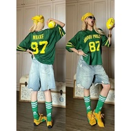 No.87 Sports V Neck Loose T Shirt Men Women No.8 Oversized Football Jersey Trendy Streetwear 2026 Ho