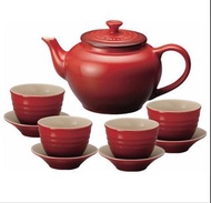 正牌Le Creuset 紅色茶壺茶杯套裝