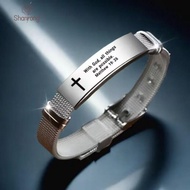 SHANRONG Inspirational Quotes Braclets, Stainless Steel/PVC Bible Verse Family Friendship Bracelet, 