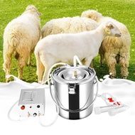 7L New Goat Milker Electric Milking Machine with 2 Teat Cups Pulsation Vacuum Pump Stainless Steel B