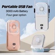 Kipas Portable Power bank USB Mini Fan Upgrade Version Digital Display Neck Fan Destop fan kipas leh