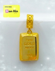 916 GOLD BAR CHARM PENDANT/LOKET GOLD BAR CHARM EMAS 916-10LDE38