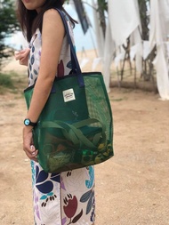 綠色網眼袋 / 購物袋 / 健身袋 / 雜貨袋 / 沙灘袋 / M尺寸