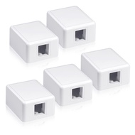 VCELINK Keystone Jack Surface Mount Box 1-Port for UTP Cat6/Cat5e/Cat5 RJ45 Keystone Jacks, 5-Pack, 