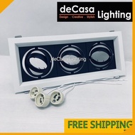 Triple Eyeball Casing GU10Lamp Holder Spotlight Recessed Downlight DECASA Lampu Hiasan Siling Triple Head (EB-GU10-3)