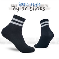 RENOVAN BLACK BLACK WHITE SOCKS / SPORTS SOCKS RENOVAN SOCKS / SCHOOL SOCKS