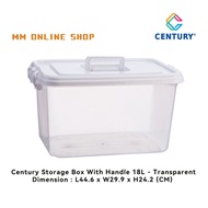 Century Storage Box With Handle 18L - Transparent