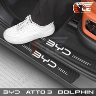 BYD Car Door Sill Protector Plate Stickers Rear Trunk Bumper Threshold Sticker For Atto 3 Dolphin Ac