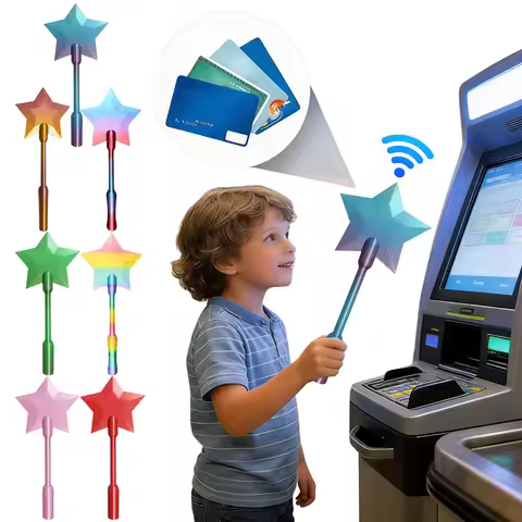 Tap-to-Pay Credit Card Wand 35cm/14in Contactless Payment Card Holder Lightweight for Kids Adults Fr