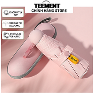 Ô Dù Gấp Gọn Mini Teement 19cm, Dù Che Mưa, Dù Chống Tia Uv Mini Siêu Gọn 8 Xương, Có Hộp Đựng Chống