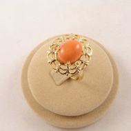 珊瑚粉色可調式戒指最桃紅粉色珊瑚金均碼珠寶戒指