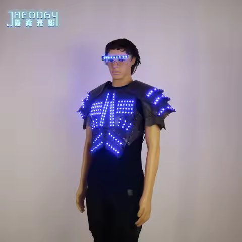 COSPLAY-Luminous LED Clothing, Fluorescent Glasses, Stage Show Armor, Night Show, Party Atmosphere P