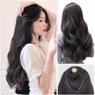 Long Wavy Curly V-Shaped Hair Extensions - 45cm/60cm Synthetic Wigs for Women in Black & Brown