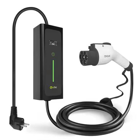 Zencar 16A 32A Level 2 Ev Portable Charger 3.6kW Car Mobile Charger 230V Adjustable Amp With Optiona