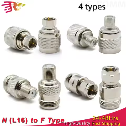 1Pcs L16 N Type to F Type Male Female RF Coaxial Adapter Plug Connector Straight for TV Broadcast An