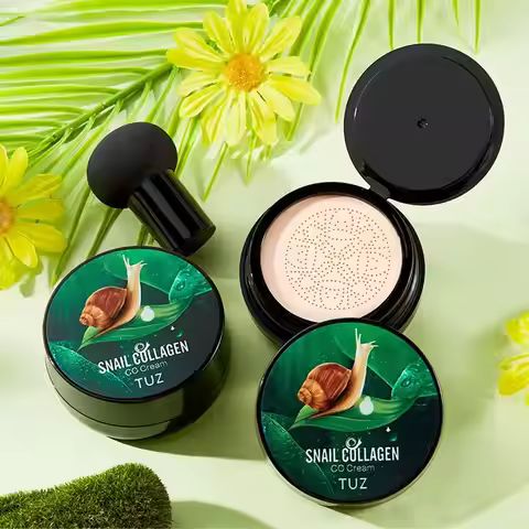 Mushroom Head CC Cream Snail Collagen Air Cushion Face Concealer Moisturizing And Nourishing Base Be