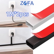 2pcs PVC Trunking 20x10MM Electrical Pipe Wiring Cable Duct Floor Wall Cable Cover Black White