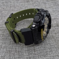 Nylon Canvas Strap Watchband for Casio G-Shock GA-110/100/120/150/200/201/300/310/400/700/710 GD-100/110/120 GW-6900/GW-M5610/GW-M5600 DW-5600/DW-9052 G-6900/G-8900/G-5600/G-5700 GR-8900/GBA-400/GM-5610 Bracelet Wrist Band+ 16mm Interface Terminals