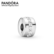 Pandora Silver clip with clear cubic zirconia เครื่องประดับ ชาร์ม ชาร์มสีเงิน สีเงิน ชาร์มเงิน เงิน 