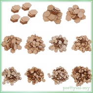 [PrettyiadaMY] 00/200 Pieces Hexagon Shapes MDF Cutouts Wood Wooden Embellishments Shapes for DIY Cr