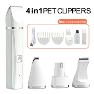 Rechargeable pet hair trimmer, low-noise electric grooming kit, suitable for dogs and cats with thic