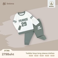 Dokma (8-14.2kg) Children's Long-Sleeved Shirt Set Modal Fabric-DT392_G Baby Long-Sleeve Clothes (6-