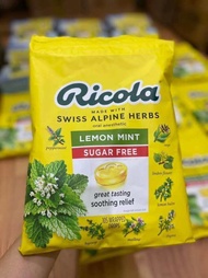 Kẹo Ngậm Chanh Bạc Hà Không Đường Ricola Lemon Mint Sugar Free 105 viên của Mỹ