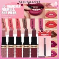 24h Shipping 【FREE GIFT】Mirsist Lipstick Matte Not Dry 6 Color Single Pack Not Stick To Cups Waterpr
