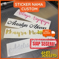 Sticker Nama Custom / Sticker Thermos / Sticker Kereta / Sticker Custom Nama Waterproof