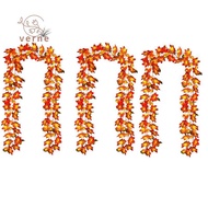 Fall Garland Halloween Fall Decorations 3D Pumpkin Fall Lights Leafed Battery Operated