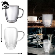 [ Double Layer Glass Coffee Mug Espresso Cup for Latte Lemonade Smoothies