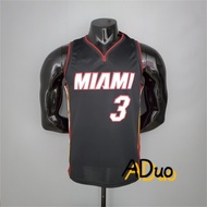 Hot Pressed Men's Miami Heat #3 Dwyane Wade 2023 black Icon Edition basketball NBA Jersey
