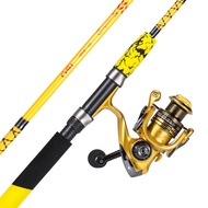 Sougayilang Spinning Reel and 2-Piece Fishing Rod Combo, Durable Graphite & Fiberglass Rod, Split-Gr