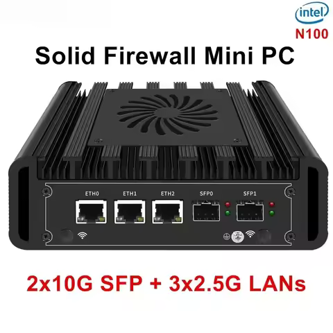 2x10G SFP+ 3x2.5G i226-V Lans Solid Firewall Mini PC Intel i3 N300 N150 DDR5 NVMe Proxmox pfSense OP