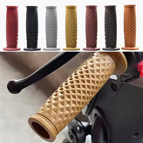 7/8" Handle Bar Retro Rubber Motorcycle Bike Vintage Handlebar Coke Bottle Hand Grip For HONDA GN125