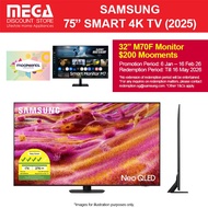 SAMSUNG QA75QN90FAKXXS 75" NEO QLED 4K QN90F SMART TV | Free WMT + 32" M70F + $200 Mooments Redeem S