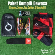 Sepatu Futsal Ortus Bima Jogosala Merah Biru Lengkap Sepatu Futsal Ortuseight BBS Catalyst Volt Rave